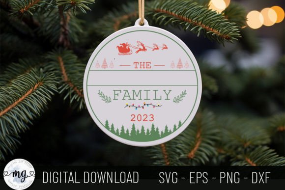 Christmas Family Ornaments SVG Design